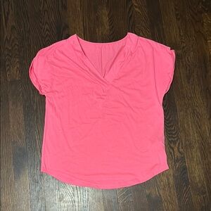 SHEIN Pink Cap Sleeve Wrap Blouse